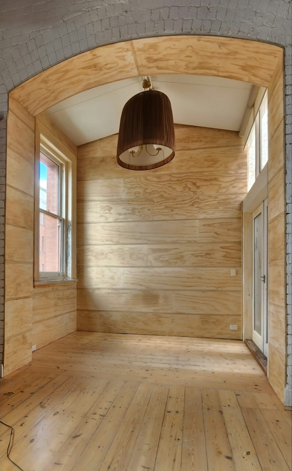 Timber-lined room